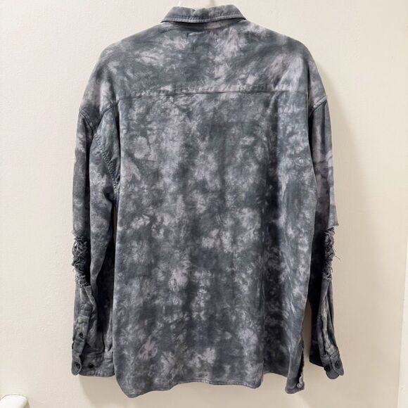 Urban Outfitters Dyed Distressed Long Sleeve Shirt - Size Medium - Picture 2 of 4